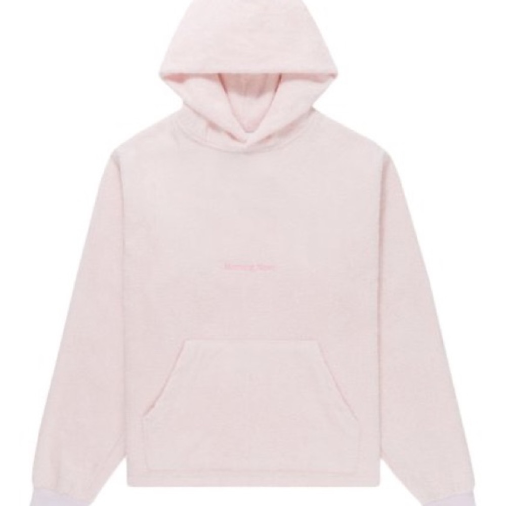 Morning News Pink Terry Towel Lounge Pullover Hoodie